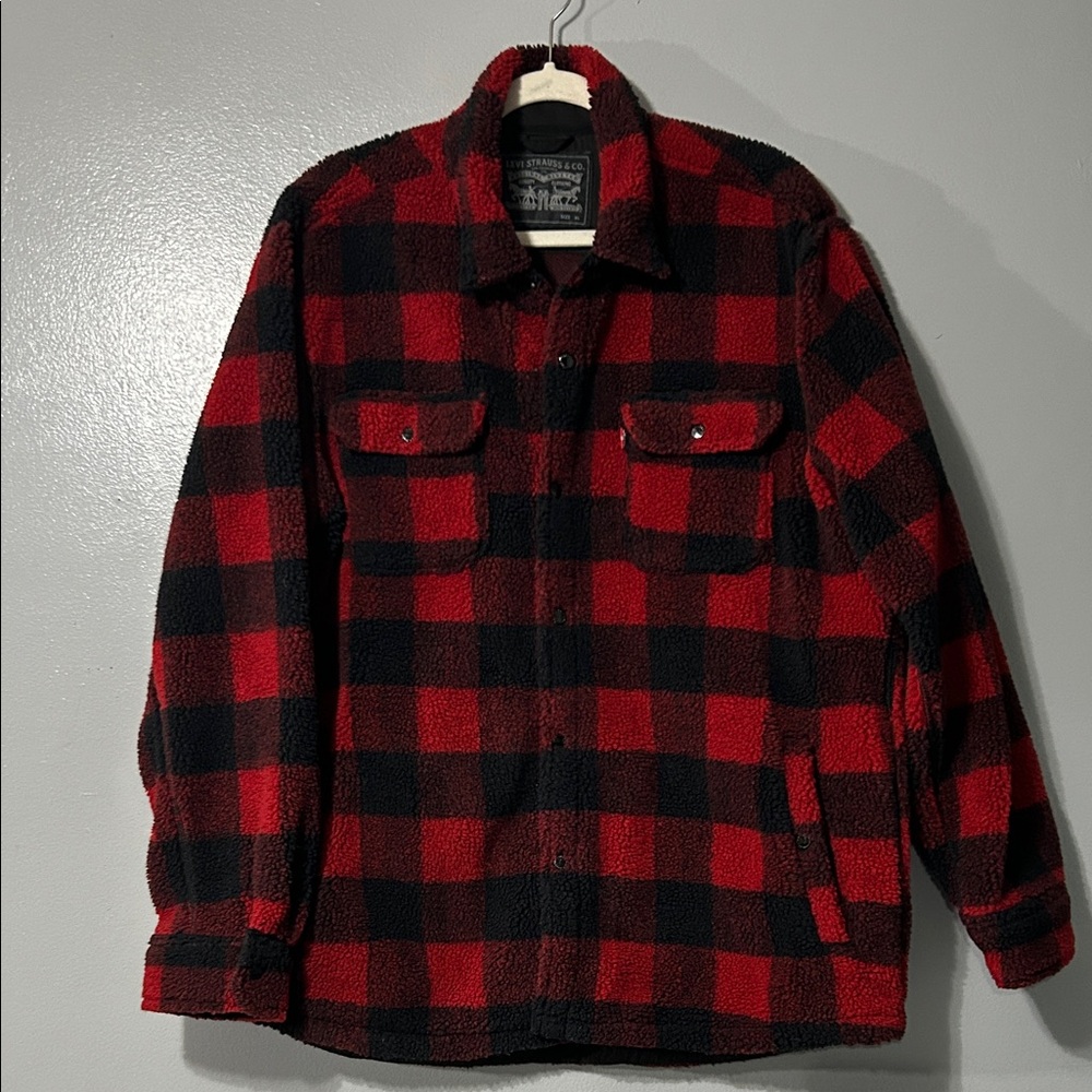 Levi Strauss Buffalo plaid faux fur jacket